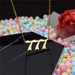 New Trendy Fashion Alloy Gold Color Lucky Angel Numbers Wish 777 Pendant Necklace for Women Girl Gift Birthday Jewelry Dropship