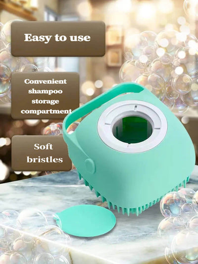 Silicone Dog Bath Massage Gloves Brush Pet Cat Bathroom Cleaning Tool Comb Brush For Dog Can Pour Shampoo Dog Grooming Supplies