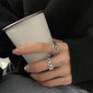 VENTFILLE 925 Sterling Silver Finger Rings New Fashion Creative Cross Hollow Chain Geometric Party Jewelry Gifts