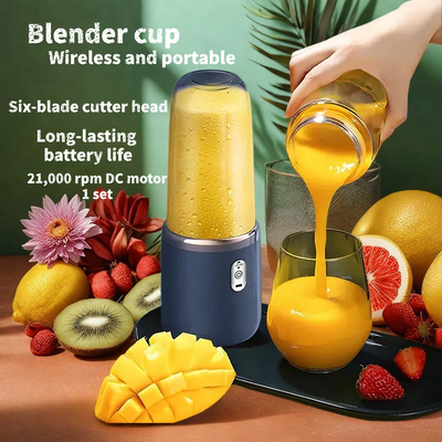 Portable Juicer Blender 400ml Electric Fruit Juicer USB Charging Lemon Orange Fruit Juicing Cup Smoothie Blender Machine 2cups