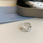 VENTFILLE 925 Sterling Silver Finger Rings New Fashion Creative Cross Hollow Chain Geometric Party Jewelry Gifts