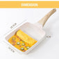 Nonstick Tamagoyaki Pan Japanese Omelette Egg Pan Rectangular Egg Roll Pan with Detachable Anti Scalding Handle for All Stove