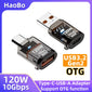 120W Fast Charging USB 3.2 to Type C Adapter OTG 10GB High Speed Data Audio Transfer For PC Tablet Xiaomi Huawei USB C Converter