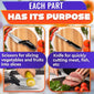 Stainless Steel Kitchen Scissors 2 In 1 Cutting Board Chopper Fruit Vegetable Multifunctional