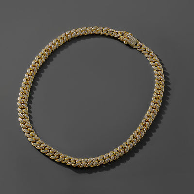 Hip Hop Trend Full Diamond Cuban Link Chain Men's Bracelet