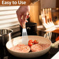 1PC Stainless Steel Fish Frying Shovel with Wooden Handle Fan-shaped Shovel Household High-temperature Frying Shovel