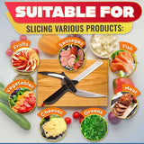 Stainless Steel Kitchen Scissors 2 In 1 Cutting Board Chopper Fruit Vegetable Multifunctional