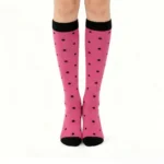 Magenta-black polka dot "Stretchable™" socks - Image 2