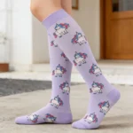Stretchable™ Purple Unicorn Socks - Image 4