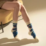 Everyday Blue & White Stripe Crew Socks - Image 2
