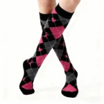 Pink checkered "Stretchable™" socks - Image 4