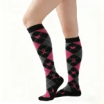 Pink checkered "Stretchable™" socks - Image 6
