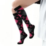 Pink checkered "Stretchable™" socks - Image 5