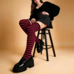 Black & Rose Red Relax Stretch™ Socks - Image 8