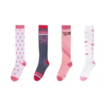 Pink Knee-High Compression Socks — 4-Pack