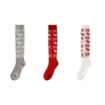 Christmas Snowflake Reindeer Knit High Socks