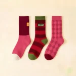 Trendy Rose Pink Crew Socks