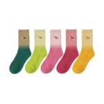 Trendy Tie-Dye Candy Crew Socks (W Embroidery)