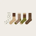 Women’s Brown Cotton Slouch Socks