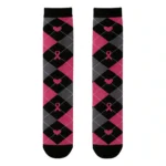Pink checkered "Stretchable™" socks