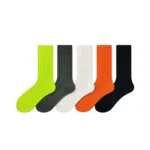 Neon Green Premium Cotton Crew Socks