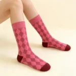 Trendy Rose Pink Crew Socks - Image 7