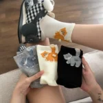 Egg Cat Cartoon Mid-Calf Cotton Socks - Image 2