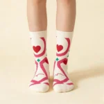 Pink Heart Crew Socks - Image 5
