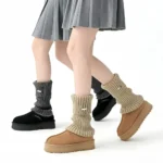 Metal Tag Ribbed Leg Warmers - Image 3