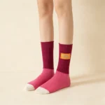 Trendy Rose Pink Crew Socks - Image 3