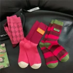 Trendy Rose Pink Crew Socks - Image 8
