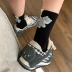 Egg Cat Cartoon Mid-Calf Cotton Socks - Image 3
