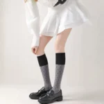 Korean Cute Polka Dot Color Block Slouch Socks - Image 14