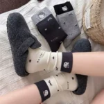Cute Cat Embroidery Wool Mid-Calf Socks - Image 6