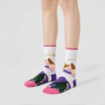 Retro Art Cotton Crew Socks - Image 3