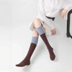 Korean Cute Polka Dot Color Block Slouch Socks - Image 13