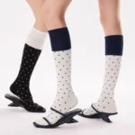 Korean Cute Polka Dot Color Block Slouch Socks - Image 11