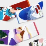 Retro Art Cotton Crew Socks - Image 8