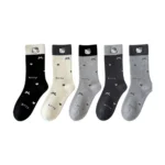 Cute Cat Embroidery Wool Mid-Calf Socks
