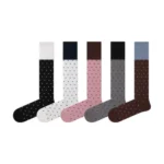 Korean Cute Polka Dot Color Block Slouch Socks
