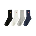 Retro Color Block Checkered Cotton Socks
