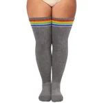 Plus Size Grey Striped Relax Stretch™ Socks - Image 3