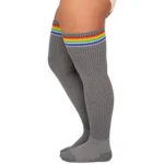 Plus Size Grey Striped Relax Stretch™ Socks - Image 4