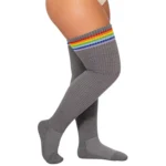 Plus Size Grey Striped Relax Stretch™ Socks - Image 5