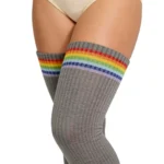 Plus Size Grey Striped Relax Stretch™ Socks - Image 6