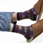 Retro Color Block Checkered Cotton Socks - Image 10
