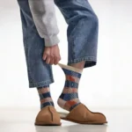 Retro Color Block Checkered Cotton Socks - Image 7