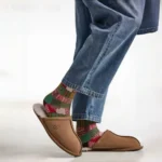 Retro Color Block Checkered Cotton Socks - Image 3