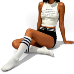 Blue 3-Stripe Knee High Socks - Image 4