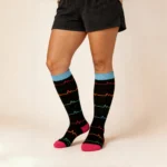 Sky Blue Wave Knee-High Socks - Image 4